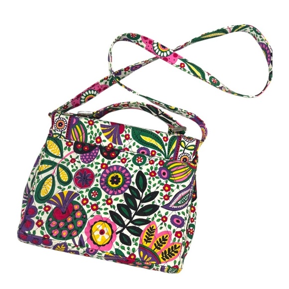 Vera Bradley Buttercup Julia Turnlock Crossbody Bag Purse Boho Wallet Floral - Picture 2 of 10